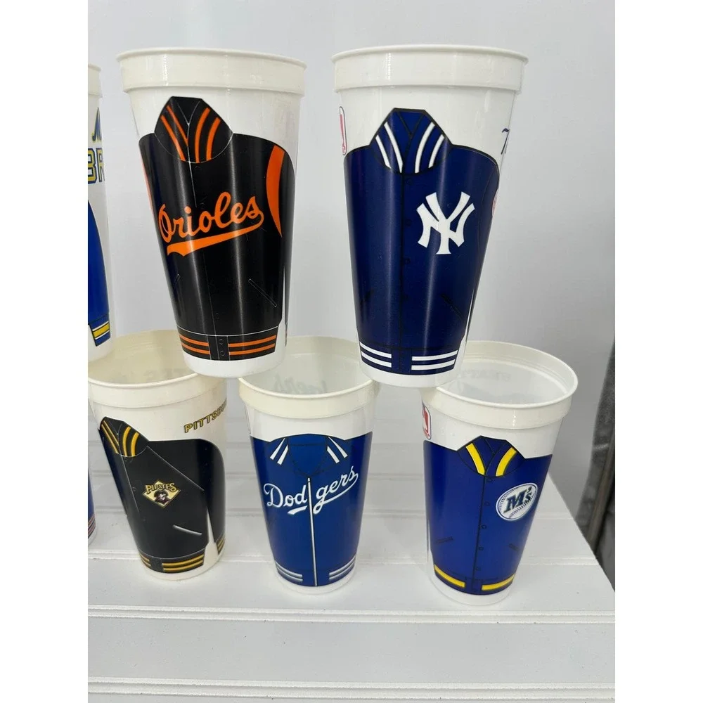 Vintage MLB Baseball Team‎ Plastic Icee Cups Lot of 10 Souvenir Stadium 6.5